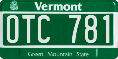 VT license plate OTC781