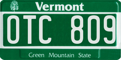 VT license plate OTC809