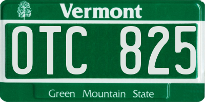 VT license plate OTC825