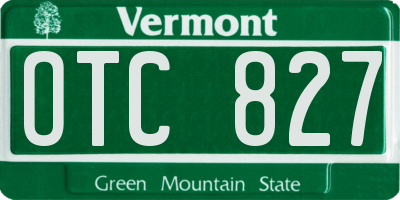 VT license plate OTC827
