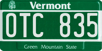 VT license plate OTC835