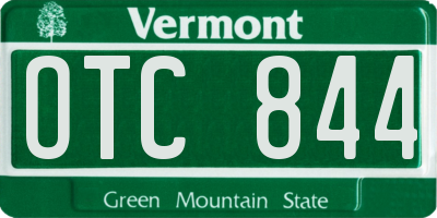 VT license plate OTC844