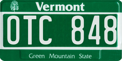 VT license plate OTC848