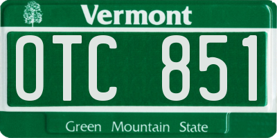 VT license plate OTC851