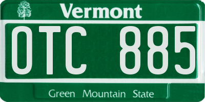VT license plate OTC885