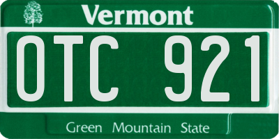 VT license plate OTC921