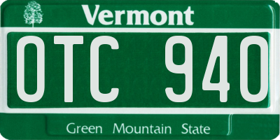 VT license plate OTC940