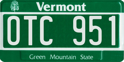 VT license plate OTC951
