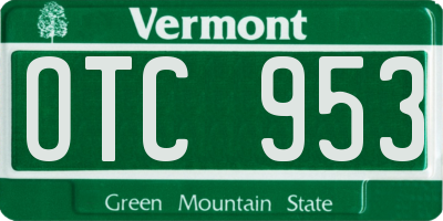 VT license plate OTC953