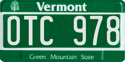 VT license plate OTC978