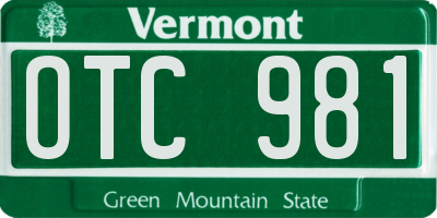 VT license plate OTC981