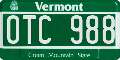 VT license plate OTC988