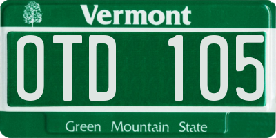 VT license plate OTD105