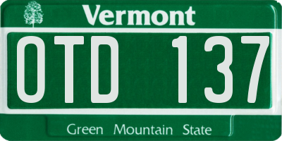 VT license plate OTD137