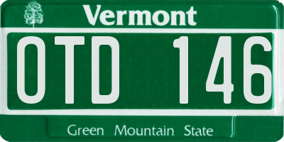 VT license plate OTD146