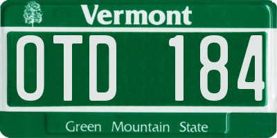 VT license plate OTD184
