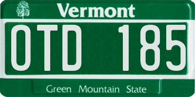 VT license plate OTD185