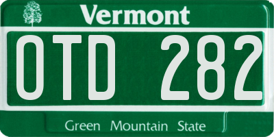 VT license plate OTD282