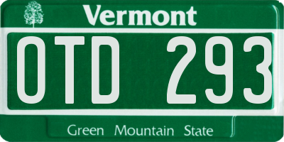 VT license plate OTD293