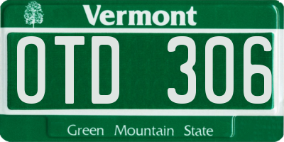 VT license plate OTD306