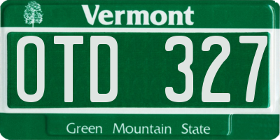 VT license plate OTD327