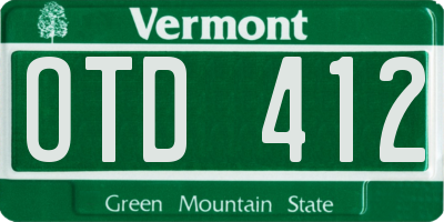 VT license plate OTD412