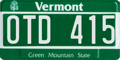 VT license plate OTD415