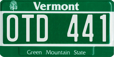 VT license plate OTD441