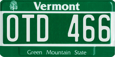 VT license plate OTD466