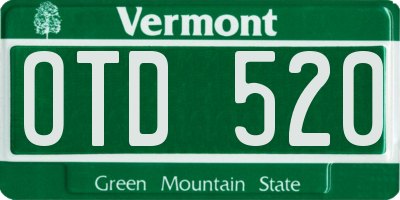 VT license plate OTD520