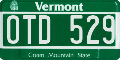 VT license plate OTD529
