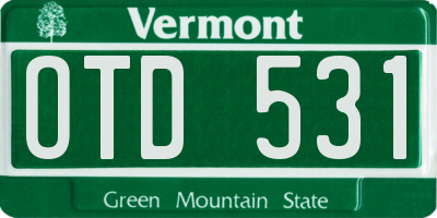 VT license plate OTD531