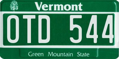 VT license plate OTD544