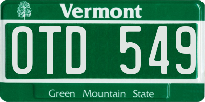 VT license plate OTD549