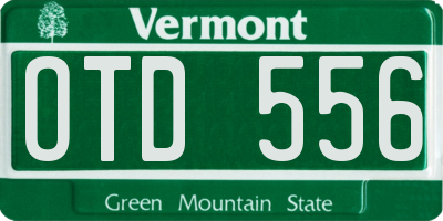 VT license plate OTD556