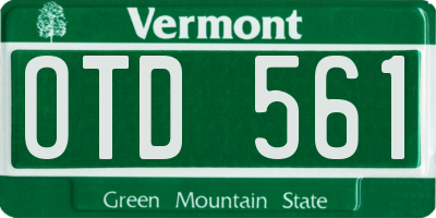 VT license plate OTD561