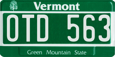 VT license plate OTD563