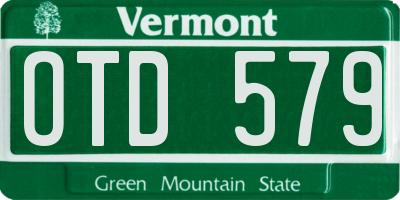 VT license plate OTD579