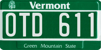 VT license plate OTD611