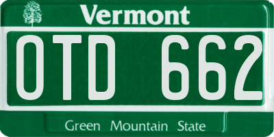 VT license plate OTD662