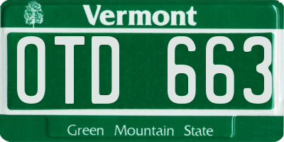 VT license plate OTD663