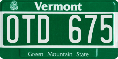 VT license plate OTD675