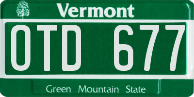 VT license plate OTD677