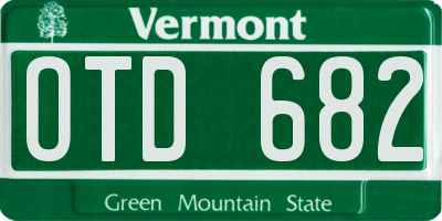VT license plate OTD682