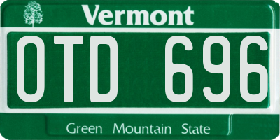 VT license plate OTD696