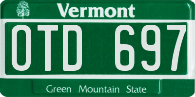 VT license plate OTD697
