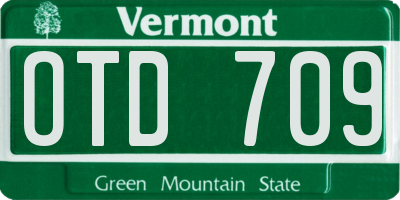VT license plate OTD709