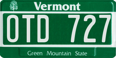 VT license plate OTD727