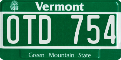 VT license plate OTD754