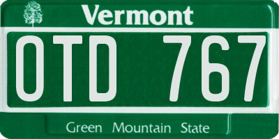 VT license plate OTD767